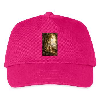 Heilige Reise im Sonnenbeschienenen Wald - Kinder Basecap - Fuchsia - Vorne
