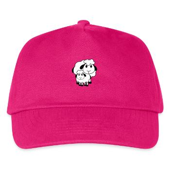 Familie Schaf 2 Papa Mama Mutter Kind Liebe Baby - Kinder Basecap - Fuchsia - Vorne