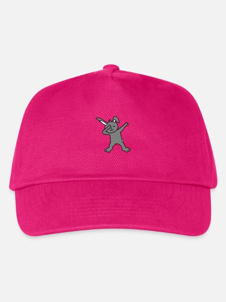 Hase Dabbing Dab Dance Pose Tanzen Party Feiern - Kinder Basecap - Fuchsia