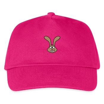 Hase guckt schielt Grimasse lustig albern lächeln - Kinder Basecap - Fuchsia - Vorne