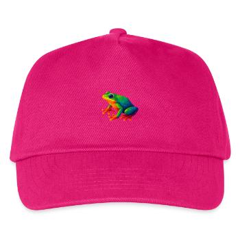 WPAP Stil Tiere - Laubfrosch - Kinder Basecap - Fuchsia - Vorne