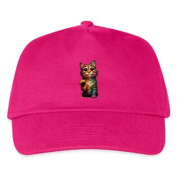 Bettelnder Regenbogen Kater - Kinder Basecap - Fuchsia - Vorne