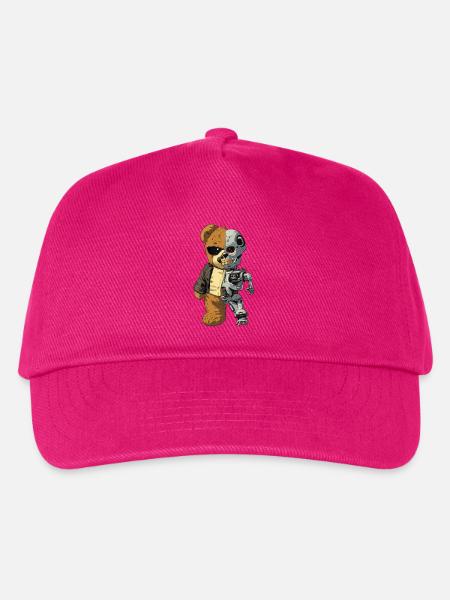 Bear Robot Cyborg - Kids’ Baseball Cap - fuchsia