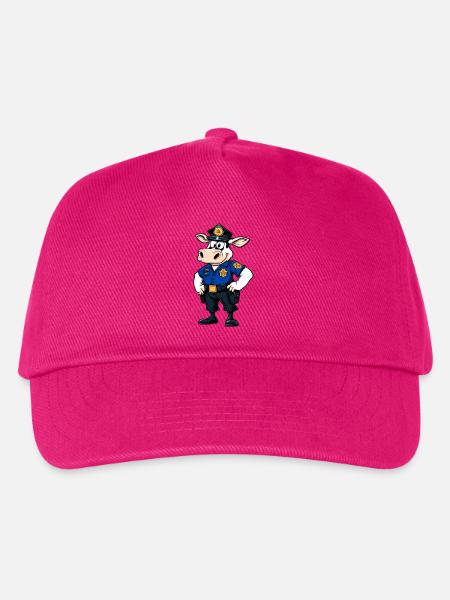 Kühe Polizist / Polizei Kuh - Kinder Basecap - Fuchsia
