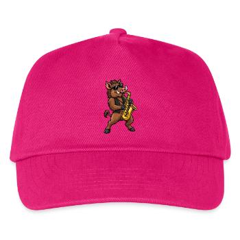Wildschwein mit Saxophon - Kinder Basecap - Fuchsia - Vorne