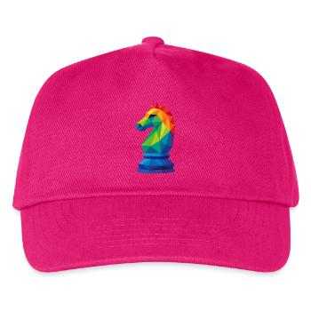 Low-Poly-Reiter: Taktische Meisterschaft - Kinder Basecap - Fuchsia - Vorne