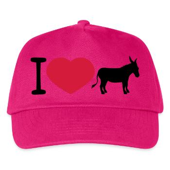 j'aime l'amour coeur âne cheval poney petit packelsel l - Casquette de baseball Enfant - fuchsia - Devant