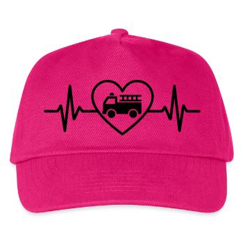 Feuerwehr Feuerwehrauto Herz - Kinder Basecap - Fuchsia - Vorne