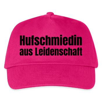 Hufschmiedin aus Leidenschaft Pferde Geschenk - Kinder Basecap - Fuchsia - Vorne