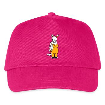 Hase Pferd reiten Reiter Pony Pferdchen winken Süß - Kinder Basecap - Fuchsia - Vorne