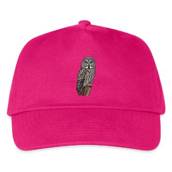 Bartkauz Eule - Kinder Basecap - Fuchsia - Vorne