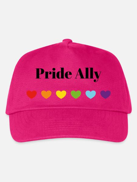 Rainbow Hearts Safe Space Pride Ally - Kinder Basecap - Fuchsia