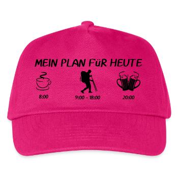 MEIN PLAN Für HEUTE wandern - Kinder Basecap - Fuchsia - Vorne