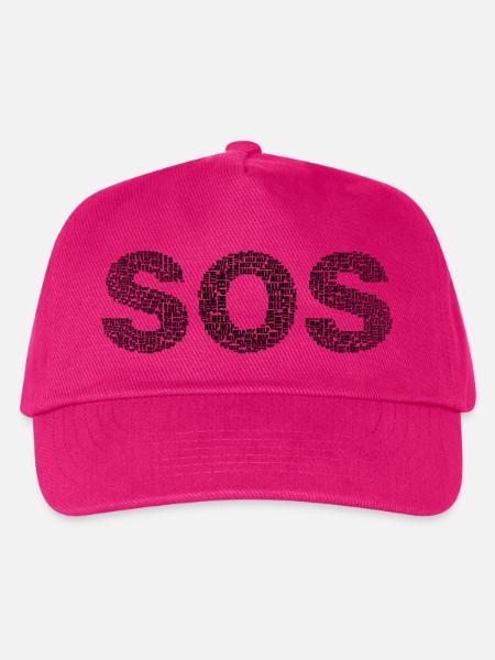 SOS! Mit dem Wort "Help" geschrieben - Kinder Basecap - Fuchsia