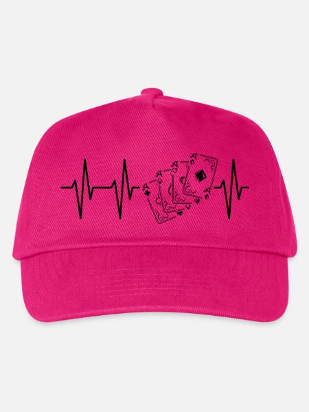 puls karten herzschlag Spielkarten poker skat icon - Kinder Basecap - Fuchsia