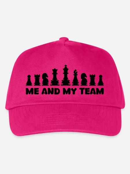 Schach coole Sprüche Team Schachfiguren Logo - Kinder Basecap - Fuchsia