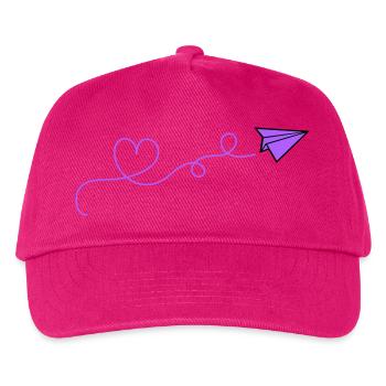 papierflieger herz - Kinder Basecap - Fuchsia - Vorne