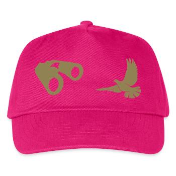 Minimalist Bird Watching Silhouette - Kids’ Baseball Cap - fuchsia - Front