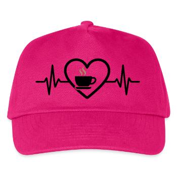 Café Cœur Tasse Boisson Chaude Pause - Casquette de baseball Enfant - fuchsia - Devant