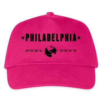 Philadelphia Koordinaten Planet Erde - Kinder Basecap - Fuchsia - Vorne