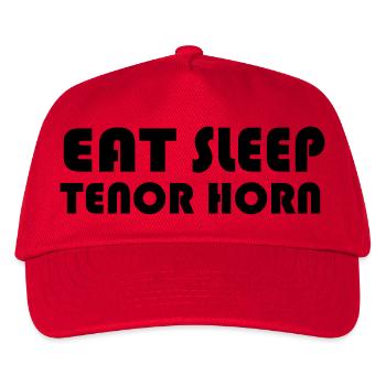 Eat Sleep Tenor Horn - Kinder Basecap - Rot - Vorne