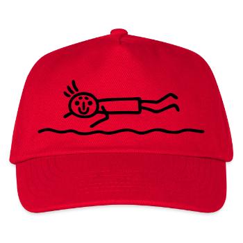 Strichmännchen krabbeln - Kinder Basecap - Rot - Vorne