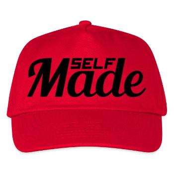 text erfolgreich schild logo reich self made man m - Kinder Basecap - Rot - Vorne