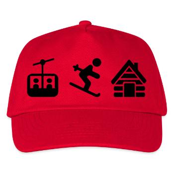 Ski - Kinder Basecap - Rot - Vorne