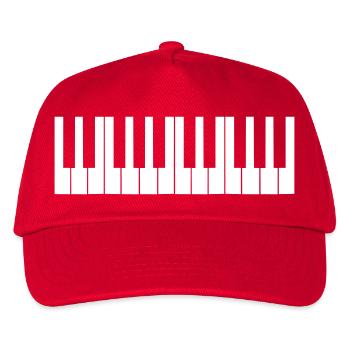 Klavier Piano Spielen Klassische Musik Instrument - Kinder Basecap - Rot - Vorne