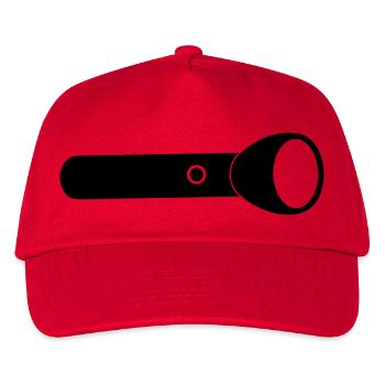Taschenlampe - Kinder Basecap - Rot - Vorne