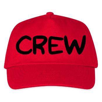 Schriftzug CREW - Kinder Basecap - Rot - Vorne
