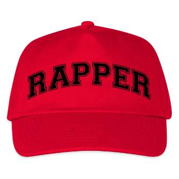 rapper college style curved logo - Kids’ Baseball Cap - red - Front