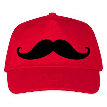Moustache Bart Mustache - Kinder Basecap - Rot - Vorne