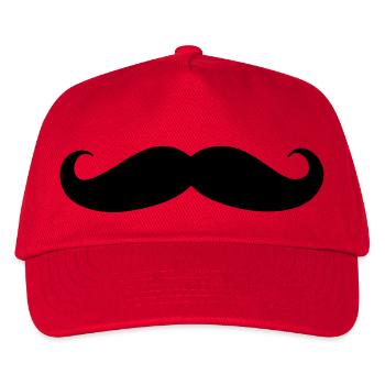 Schnauzbart - Kinder Basecap - Rot - Vorne