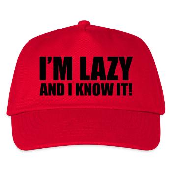 Lazy - Kids’ Baseball Cap - red - Front