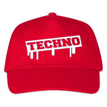 Techno Love Stamp Graffiti Saying Music Party - Kids’ Baseball Cap - red - Front