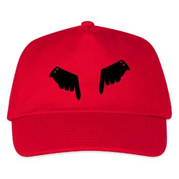 deux mains gantées de fantaisie pointant vers le - Casquette de baseball Enfant - rouge - Devant
