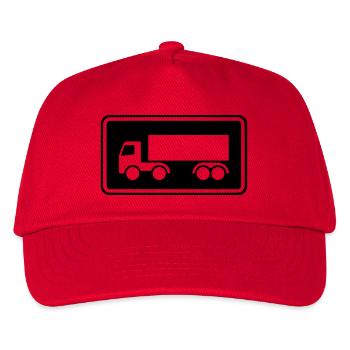 Schild Lkw invertiert Trucker Truck print negativ - Kinder Basecap - Rot - Vorne