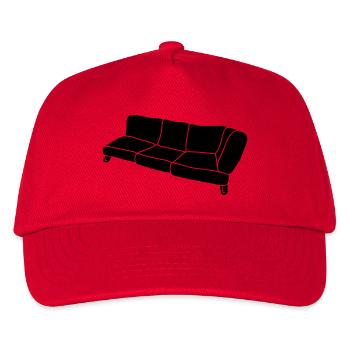 Couch Clipart Design - Kinder Basecap - Rot - Vorne