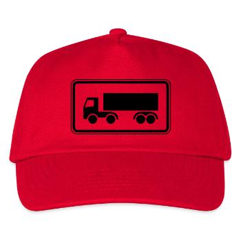 Schild Lkw Trucker Truck print positiv - Kinder Basecap - Rot - Vorne