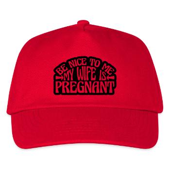 my wife is pregnant - Kids’ Baseball Cap - red - Front