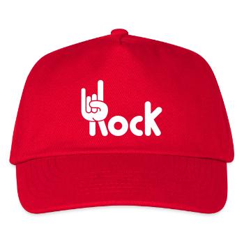 Heavy Metal Hard Rock Musik Hörner Handgeste Logo - Kinder Basecap - Rot - Vorne