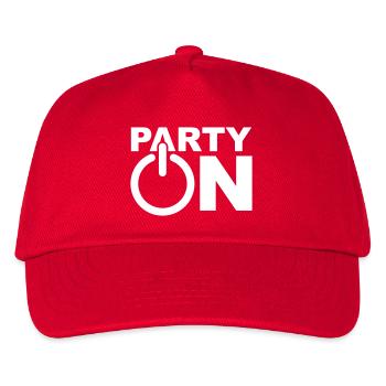 Party On Play An Symbol Turn On Techno DJ Music - Kids’ Baseball Cap - red - Front