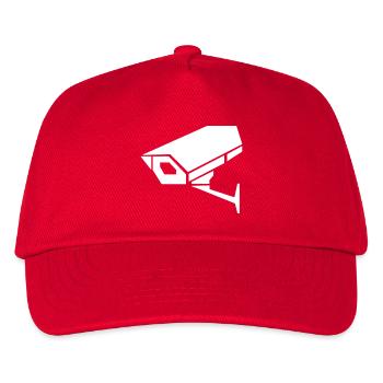 Überwachungskamera - Kinder Basecap - Rot - Vorne