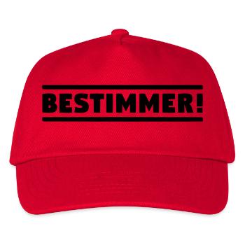 BESTIMMER! Chef Boss Anführer! Leitwolf Alphatier! - Kinder Basecap - Rot - Vorne