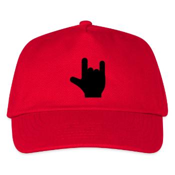Rock n Roll Hand - Kinder Basecap - Rot - Vorne
