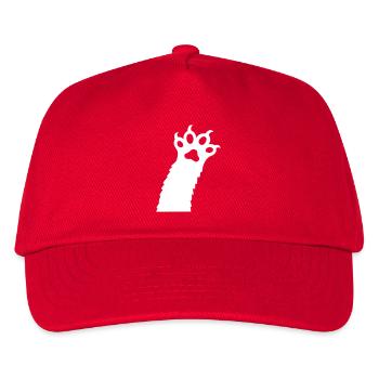 Katzen Klauen Pfoten Tatzen Krallen Silhouette - Kinder Basecap - Rot - Vorne