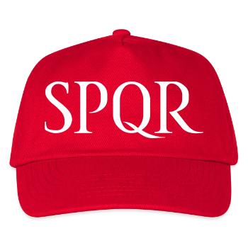 SPQR Schriftzug Vektor Hell - Kinder Basecap - Rot - Vorne