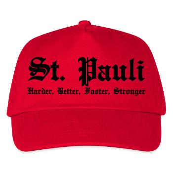 St. Pauli Harder Better Faster Stronger - Kinder Basecap - Rot - Vorne