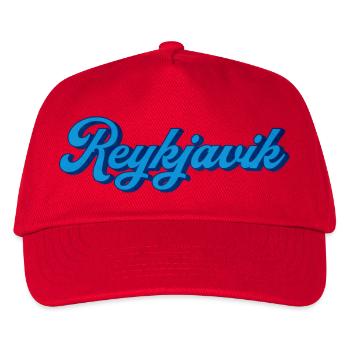 Reykjavik Blau Script Logo - Kinder Basecap - Rot - Vorne